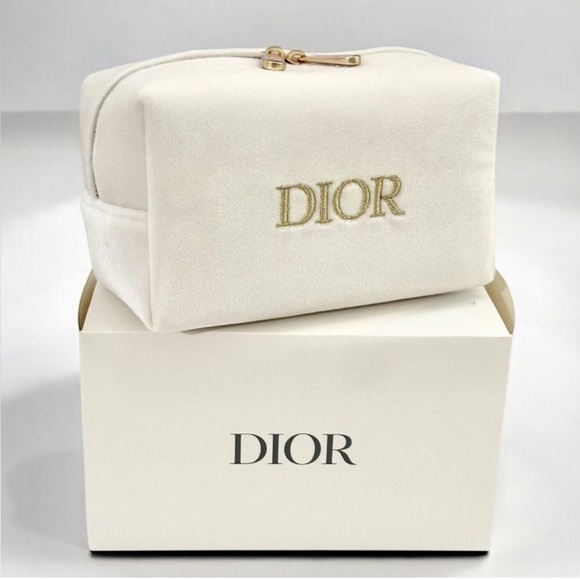 Dior Handbags - Dior Ivory Pouch with Gold Zipper